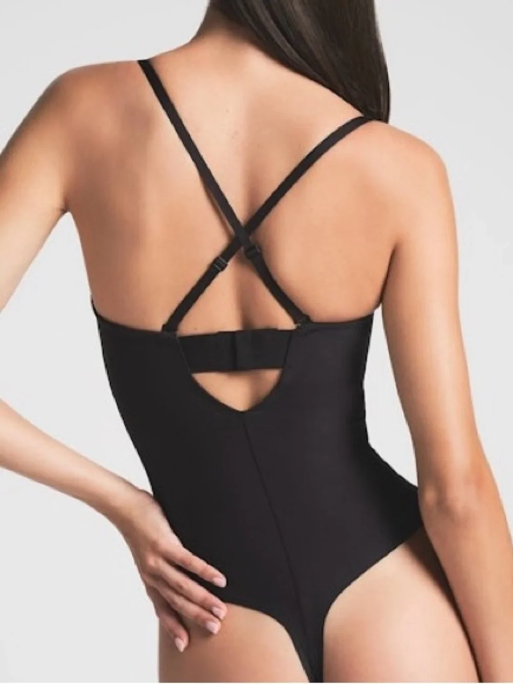 SKIMS Black Strapless Sweetheart One-Piece Swimsuit